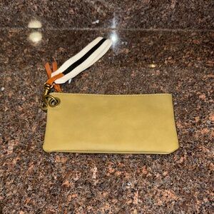 Universal Thread Khaki Wristlet with Patterned Strap